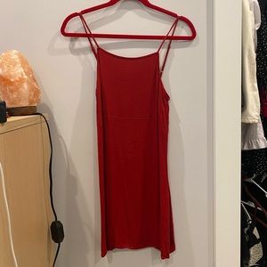 Red shift dress from Reformation.